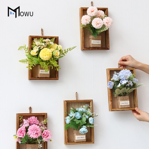 墙上挂件出租房墙面装饰花客厅背景墙房间氛围感卧室阳台壁挂花器