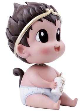 2023新款汽车摆件悟空平安如意车载中控台摆饰可爱摇头卡通公仔男