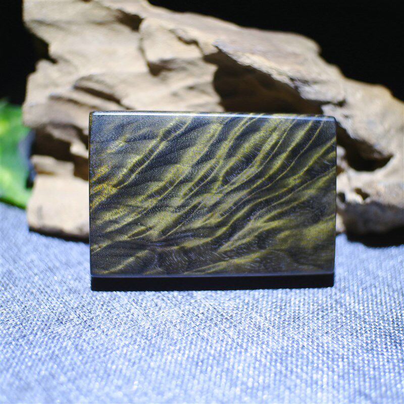 阴沉小叶金丝桢楠乌木雕水波龙胆闪电纹吊坠平安无事牌国风手把件