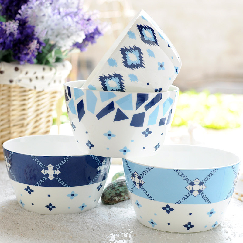 骨瓷小碗燕窝糖水甜品碗吃饭碗创意个性家用地中海陶瓷米饭碗单个