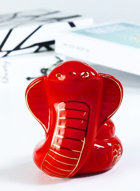 陶瓷蛇年12生肖客厅书房玄关家居送礼创意装饰品可爱小摆设摆件