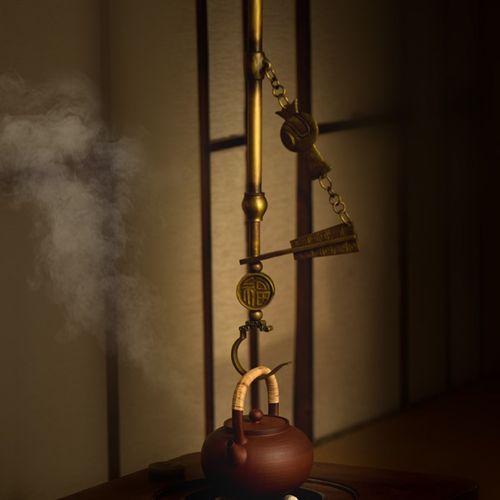 沐春堂 铜艺自在钩 茶空间悬挂铁壶自锁钩吊壶 茶室?铜自在勾