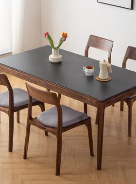 胡LFN桃餐木餐桌桃木实木餐桌红樱橡木厅桌岩板桌食堂餐桌