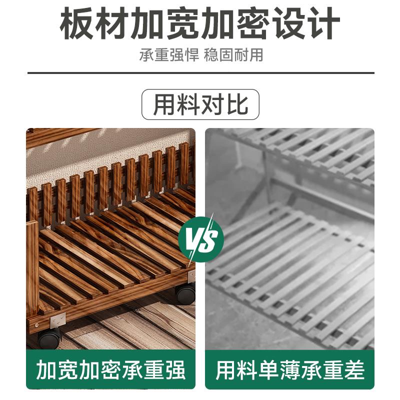 防腐木花架置地物架移阳台客厅落式实木多层动2345靠多肉绿萝墙植图片