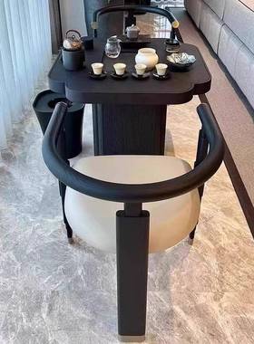 精小端户型家用阳台小桌20CNT25新款茶高小型现代简约致黑色实木