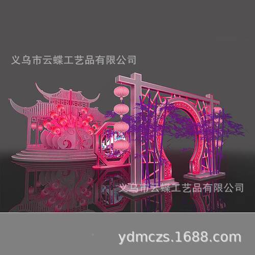 美商场景美陈装饰凤竹清韵dp头点美陈美陈场布置堆陈国GCW潮美陈