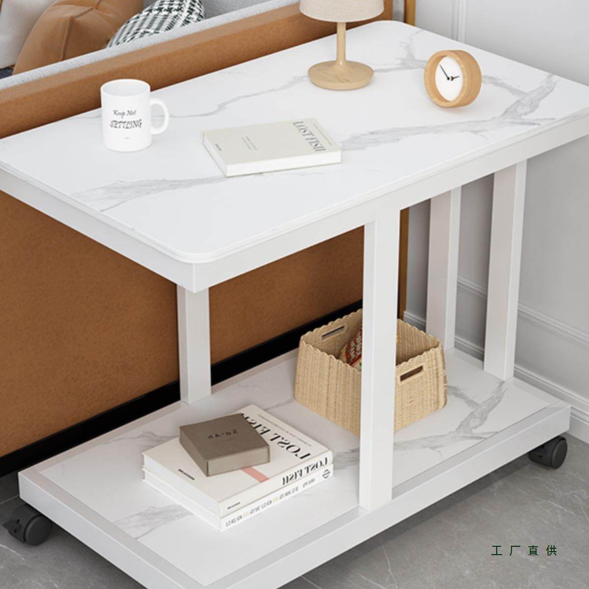 岩沙发边柜侧柜可带移动985小茶几轮夹缝板扶边手茶桌小边几简约