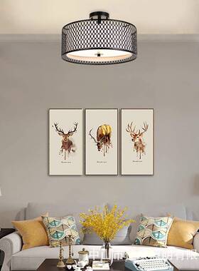 复古跨境马逊ebay厨房卧室亚房楼道玄书关吸顶灯艺85836美式布吸