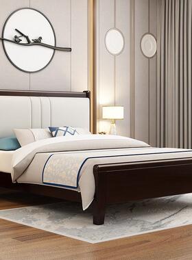 新中式实木单床12米儿童床1.5米人床1.8米大小物户型高.NXM箱储大