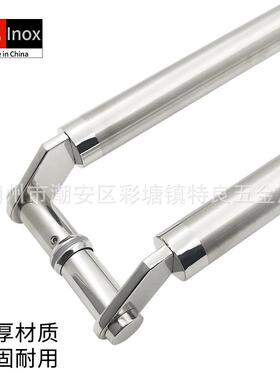 #304豪华扶手不锈拉钢圆管大手隔断门酒店门浴室玻璃门推OEZ门把