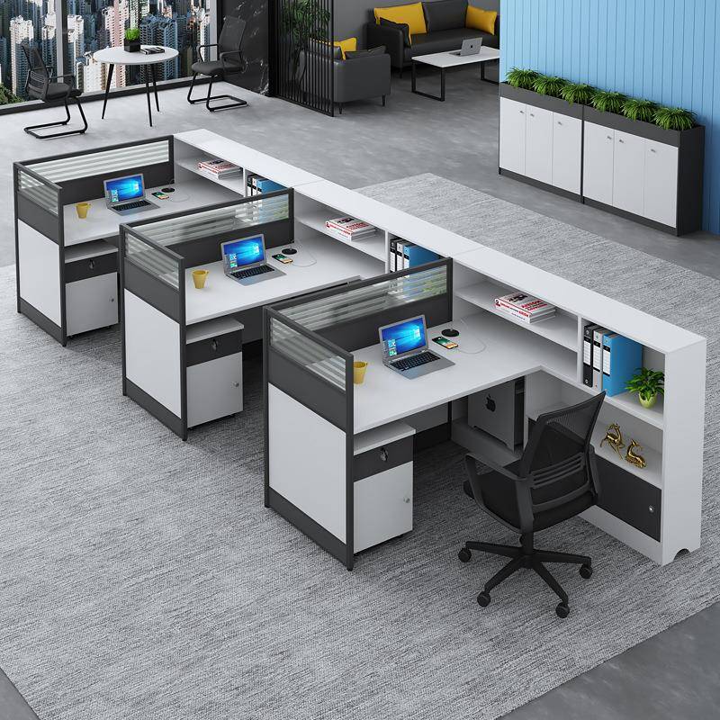 职员办公椅bgz-1232组合简现代三人位约办公桌办公室桌财务室屏子