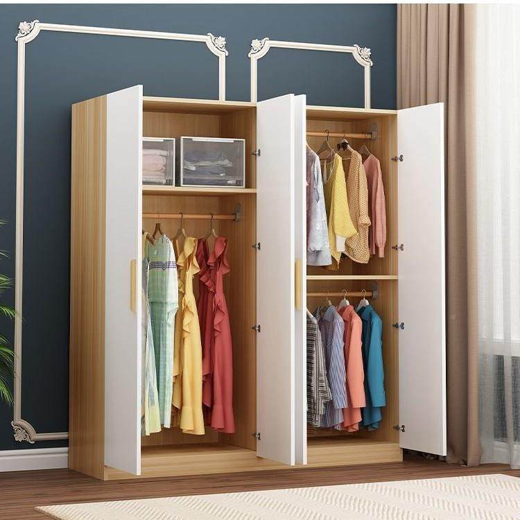 衣柜家收用卧室储物柜租QCI小户型衣挂柜出房纳柜木质对开门儿童