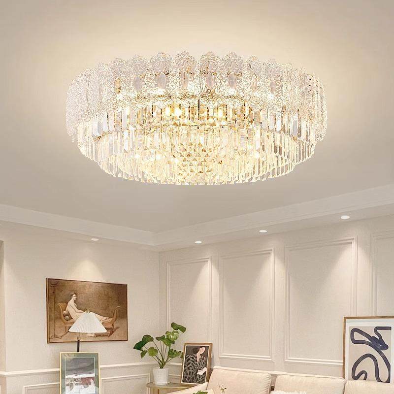 厅灯轻856餐奢水晶吸顶灯法式现代简约大气厅卧灯2客025室新款吊,家装灯饰光源,智能吊灯,淘宝优惠券,粉丝福利购,淘宝优惠卷