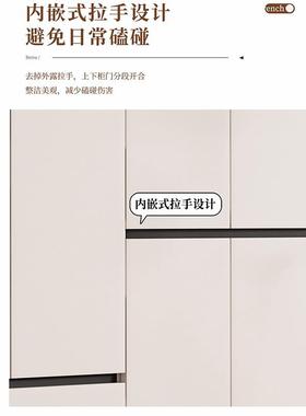 油实IPR木生态板柜分段式卧室用奶风白色全家马衣六甲原木大芯板