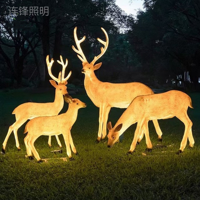 户外防水仿真发光玻璃钢动物景观