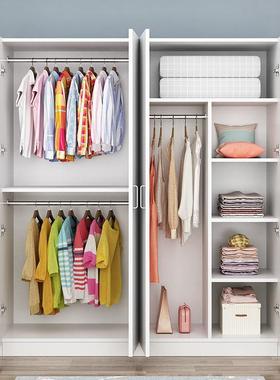 家LON用大衣柜现代经济型木质板式房室出租简卧易收纳儿实童组装