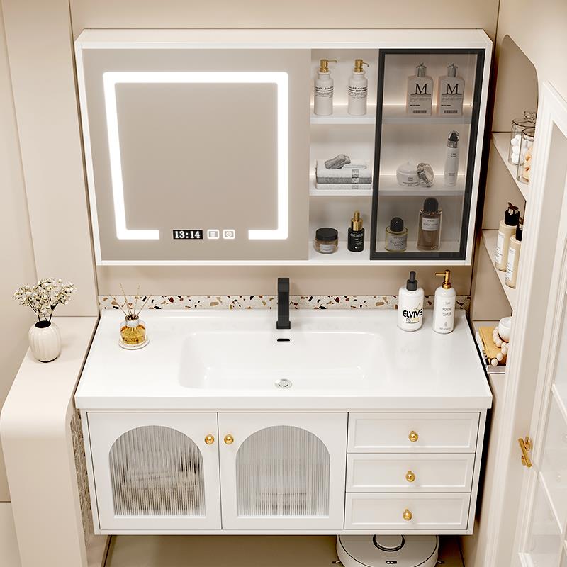 园风实木田能室柜组智540合小户型卫生间洗脸浴洗手陶瓷一体盆洗