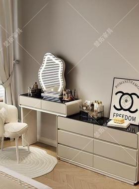 极0窄3床cm梳妆台一体斗柜卧室尾超窄化柜妆LBF台奶油风