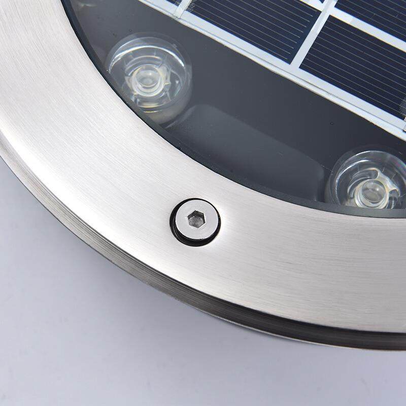 太阳能地灯le墅d圆形嵌入钢式不锈户太阳能地外防水花园别埋埋地