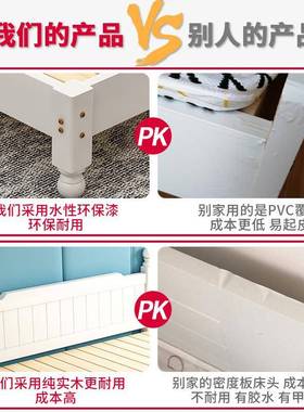 实木床现代约1.8简米双人床白色1.5米型单人72111床1经济家用简米