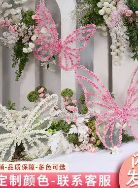 婚庆道具窗仿场真蝶花艺商布蝴置网红美VTY陈橱场景装饰道具打卡