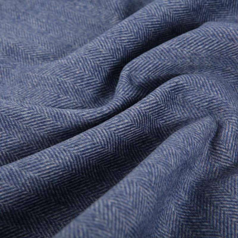 现秋货0双面顺毛人字呢面料毛冬鱼骨纹粗纺毛呢布料羊绒大衣RZH8