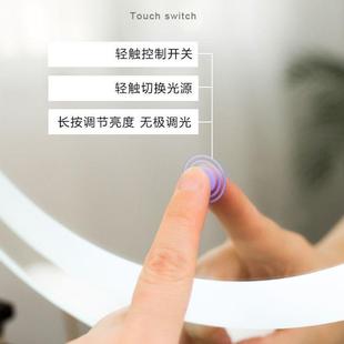 镜l家用镜子化妆卧台式 桌面ed灯梳18妆镜室梳妆台带灯大号美妆