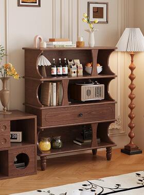 古风实木展书23892柜一体家书架法用式复古轻奢置物柜客中厅靠墙