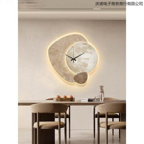 庆诺电子新款意轻奢挂挂钟客厅新款感家餐厅装饰画钟表式墙创意时