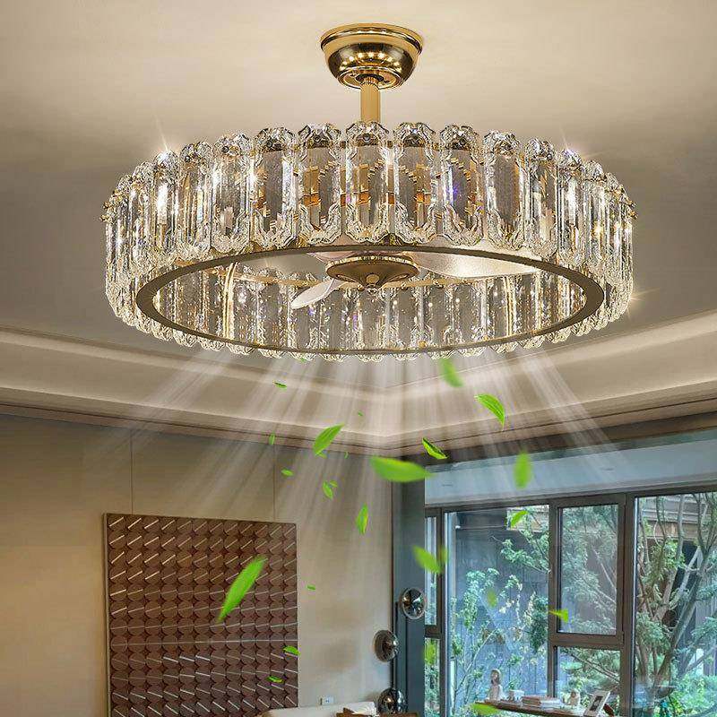 201325年新款轻奢厅水晶风扇灯吊客厅现代家用一隐形卧室体餐电扇,家装灯饰光源,风扇灯,淘宝优惠券,粉丝福利购,淘宝优惠卷