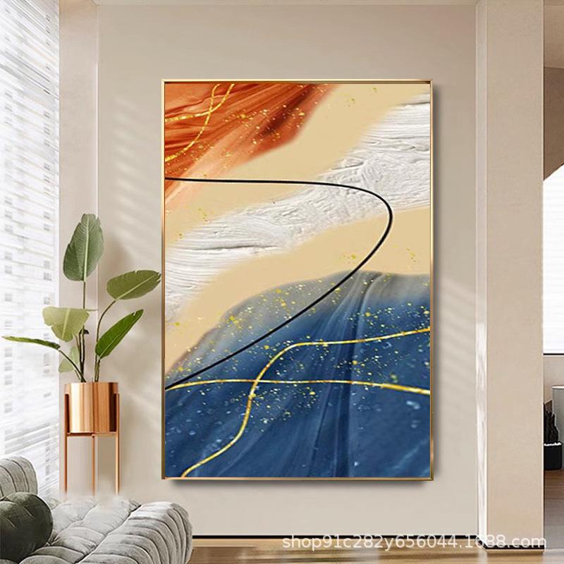 手绘画客厅玄立体落地关画现代简约抽5248邂逅象壁油手工墙画