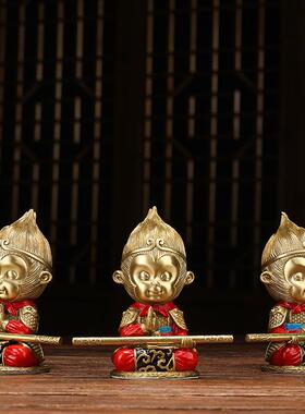 60903435孙铜天大圣悟空车齐载摆战件汽车斗神佛铜猴子客厅办公室