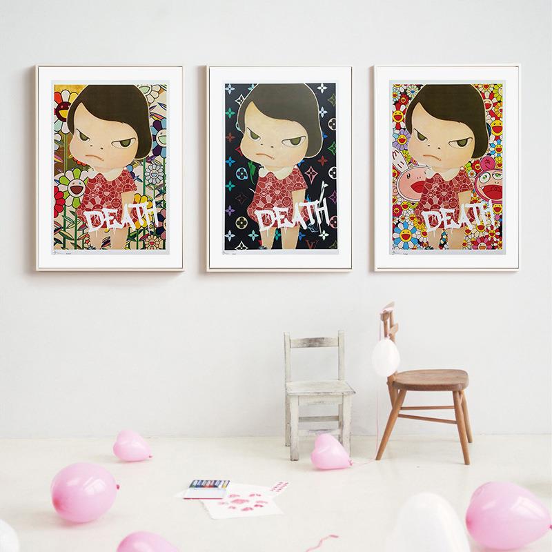 版画death艺nc术家潮流装饰客厅卧室挂画卡y童通儿奈良210319(美