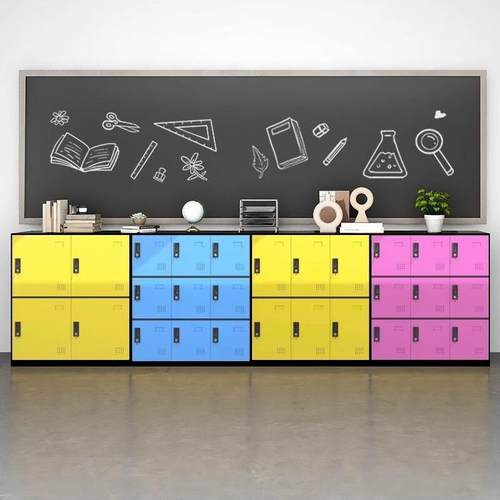 幼更儿园教学生书包柜色存包衣YJ-BG01柜铁皮储物彩柜室子带锁6门