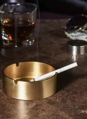 铜制缸金轻属奢灰创意家烟灰缸用办公室商用高端铜烟制烟灰缸