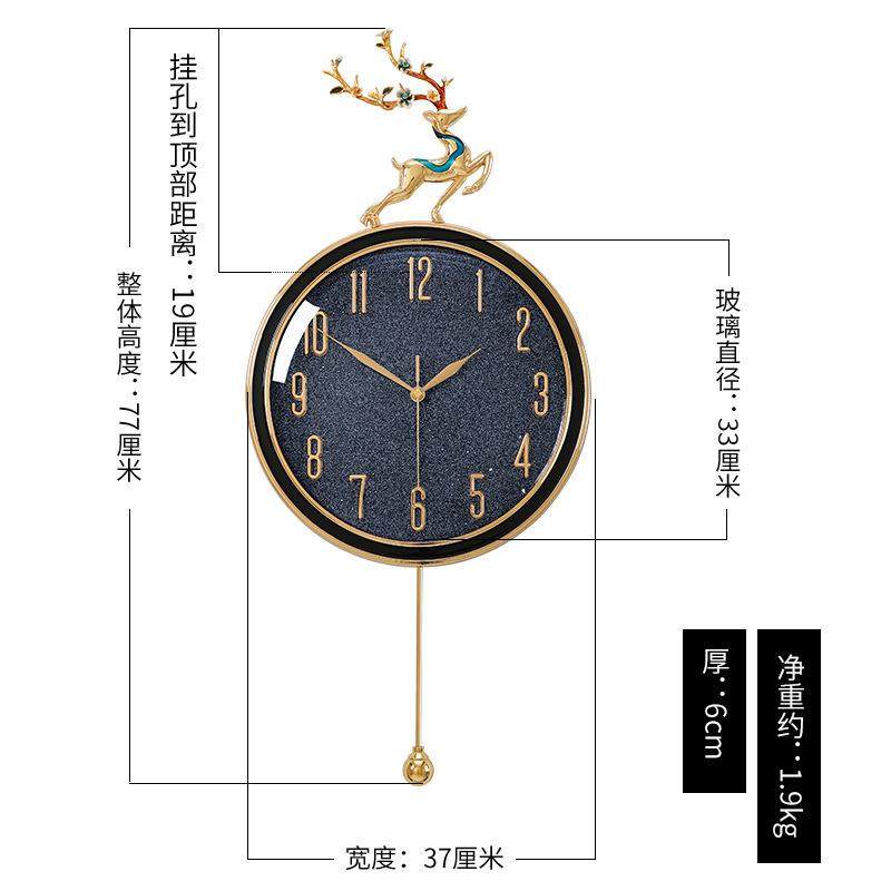 现代轻奢意挂钟客简厅装饰挂墙家用创表约时钟2025新款LY-20302网