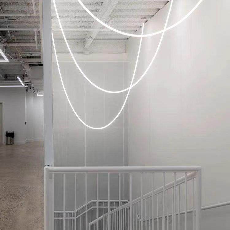 极简线条空灯挑设计师客厅餐厅lft高o挑复式楼别墅楼梯129间线条,家装灯饰光源,智能吊灯,淘宝优惠券,粉丝福利购,淘宝优惠卷