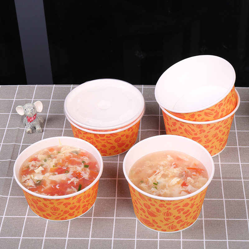 厦门绿胜700.960红版蔬菜汤碗凉皮炒饭酸辣粉四果汤小吃打包碗