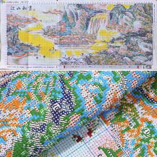 江山如画手工字绣新挂款 满绣客十厅书房卧室公室背F8003景墙山办