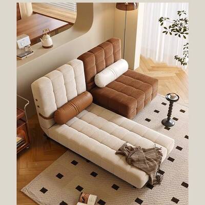 奶油古单人ZFT双人可折叠沙发床沙发小型复伸缩用客厅多功户能两