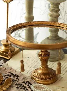 盘北HM-22欧镜面ins宫风桌面托盘摆件古做旧廷复轻奢拍照怀旧