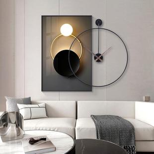 轻奢厅餐装 6452约饰抽象圆形挂表组合玄关壁画客厅墙 画现代简ali