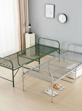 钢丝床午休床折床叠单床人陪护简易床弹簧两折床床钢OUX丝床木条