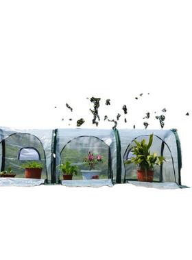 3米便携家PDJ隧道暖房用可移迷你大棚透式气型温室动植物防寒保温
