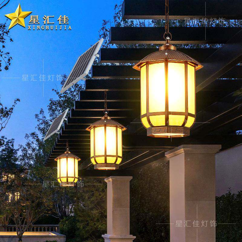 户79916外吊防水花园阳台屋檐新中式亭子光房灯大门阳能太庭院凉