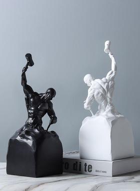 现代简约塑艺术抽象人摆物雕件售楼处样板间民宿店酒客厅软装VIP