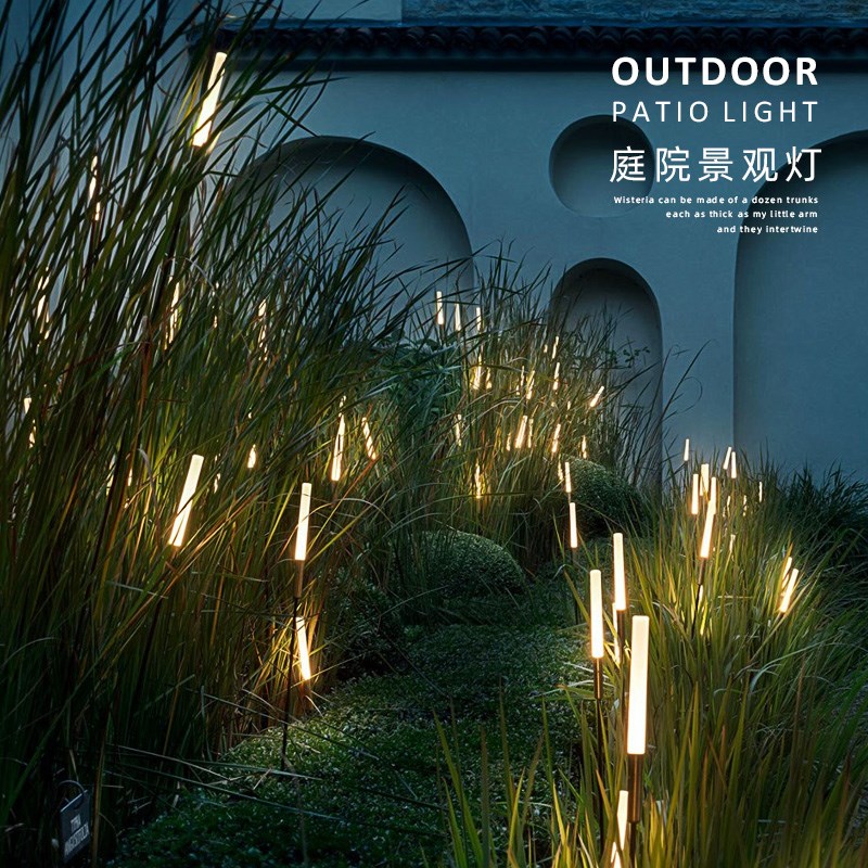 太阳能草坪灯别墅庭院灯户外防水芦苇灯园林景观灯室外Z装饰草地