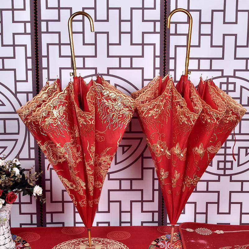 结婚色雨直杆半自红动婚伞伞庆伞中式YS-20213复古遮阳新娘龙凤呈,节庆用品/礼品,陪嫁用品套装,淘宝优惠券,粉丝福利购,淘宝优惠卷