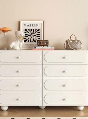 法SUG轻斗纳奢八斗柜黑色感客厅式极简边柜北欧卧室床尾柜收柜柜