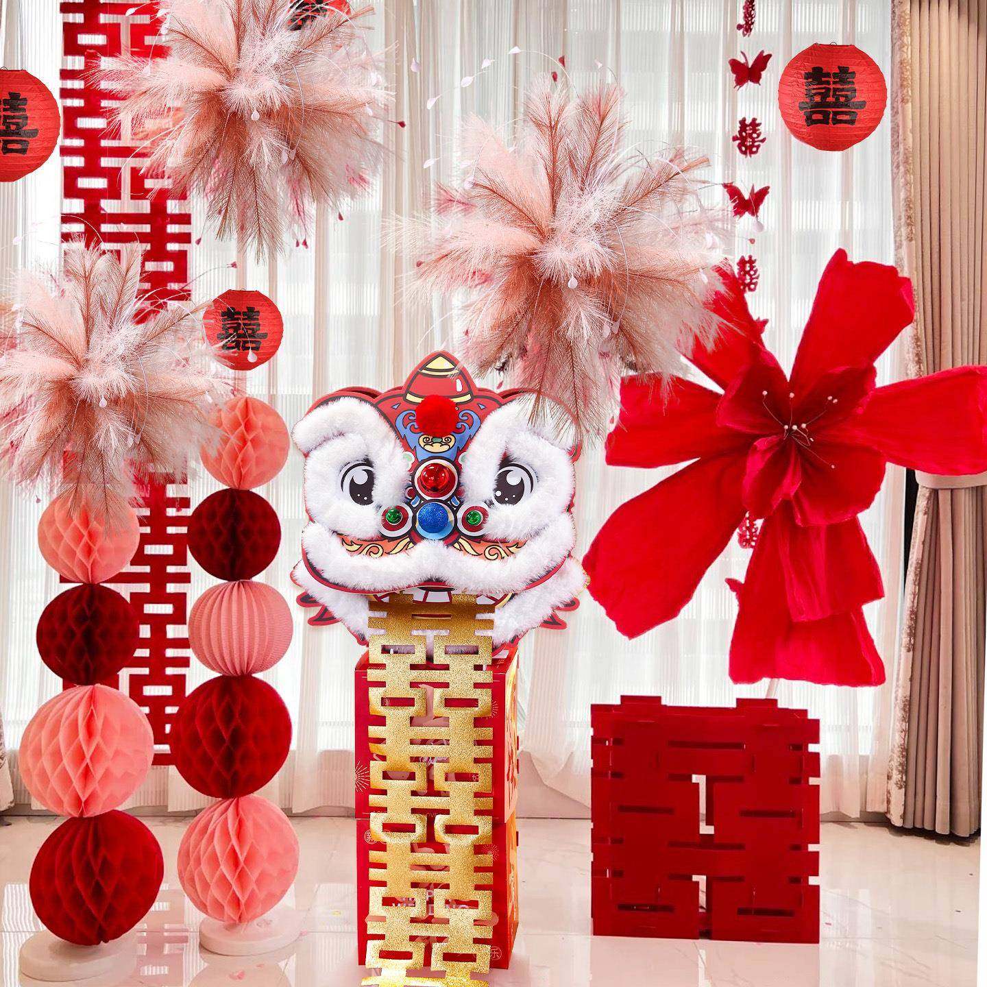 房布楼梯扶手装饰氛DYCNYB17围客厅背景墙婚摆件婚置礼女方结感婚,节庆用品/礼品,节庆布艺用品,淘宝优惠券,粉丝福利购,淘宝优惠卷